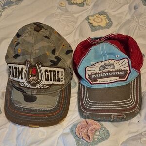 Farm Girl Camouflage and Red Kids Hats